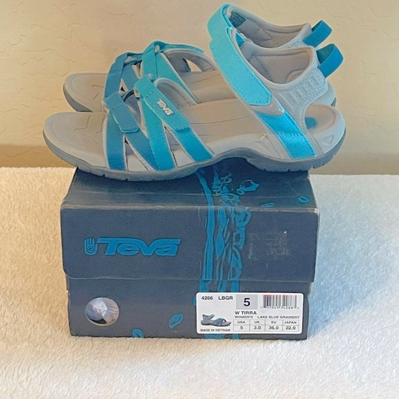 Teva Sandals 5 Tirra 4266 Lake Blue Gradient Sport Sandals Excellent Condition!! - Picture 2 of 12